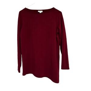 PureJill J Jill Long sleeved Luxe Tencell Maroon Burgandy Size XS